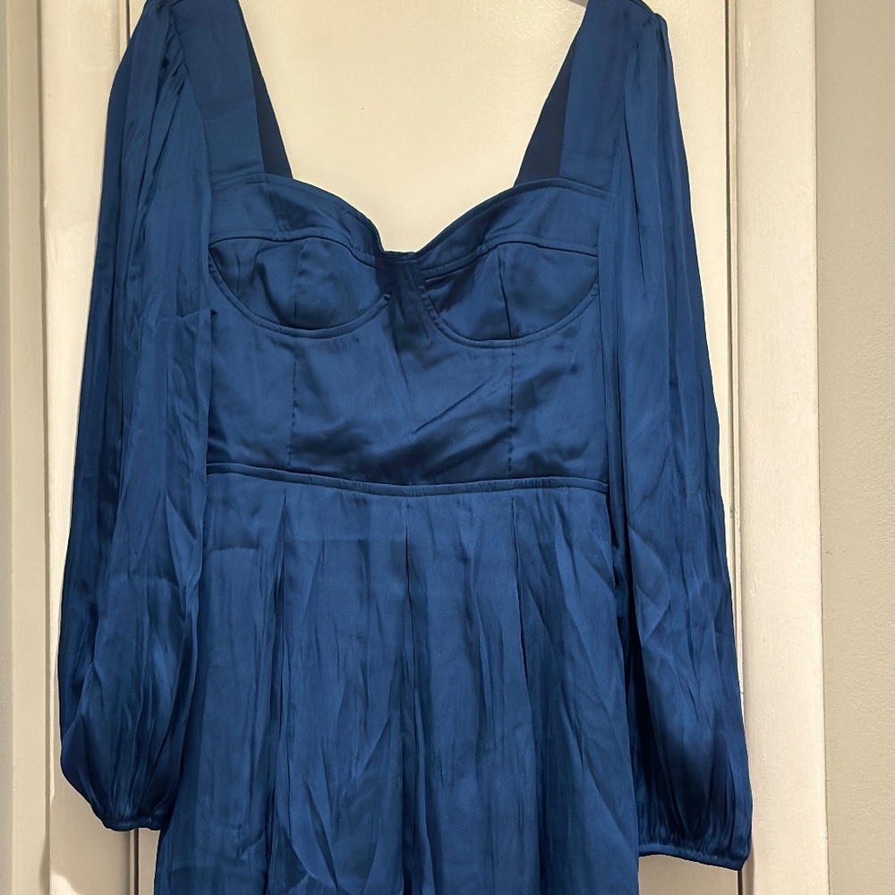 Brand New with Tags Aqua Satin Corset Dress